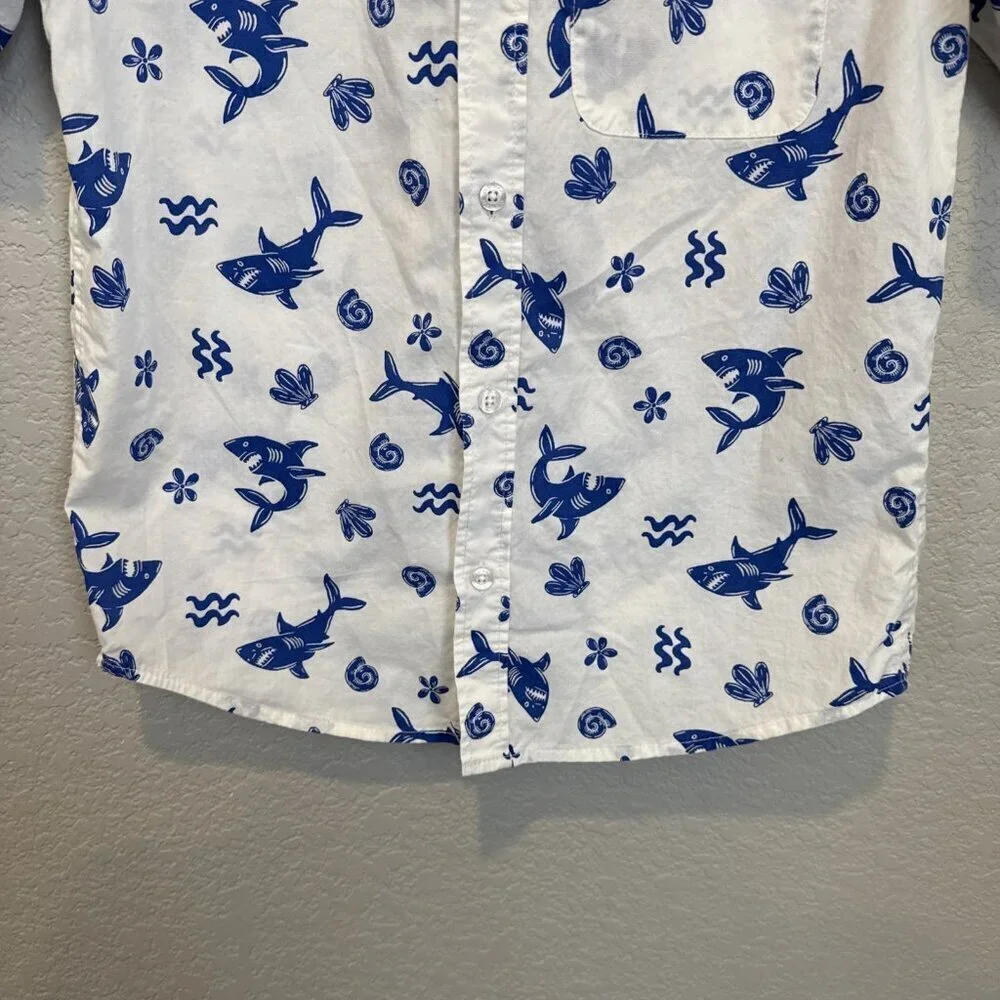 Old Navy Top Boys Large 10 12 Kids Shirt Short Sleeve Button Down Classic White
